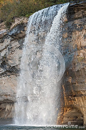 Spray Falls Pictured Rocks National Lakeshore Stock Photo