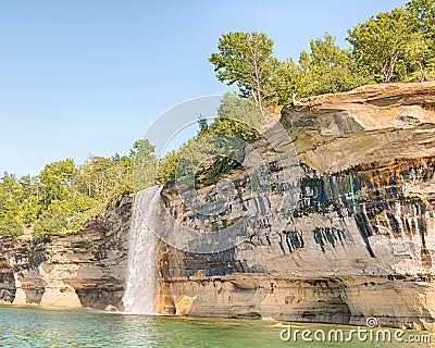 Spray Falls, Pictured Rocks National Lakeshore, MI Stock Photo