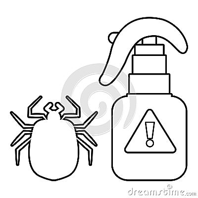 Spray icon, outline line style Vector Illustration