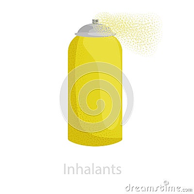 Spray inhaler for inhalation of medical and narcotic substances Vector Illustration