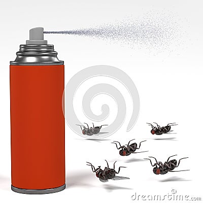 Spray killing insect Stock Photo