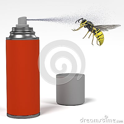 Spray killing insect Stock Photo