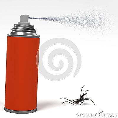 Spray killing insect Stock Photo