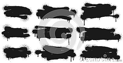 Spray paint backgrounds. Abstract sprayed paints grunge street art, splatter painted texture vector set Vector Illustration