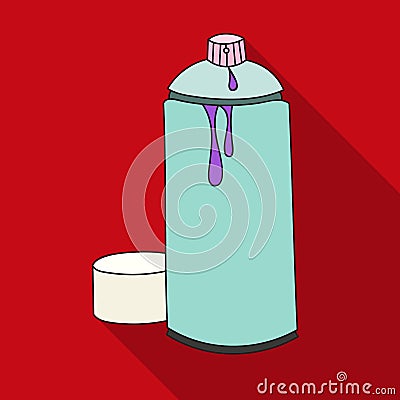 Spray paint can icon in flat style isolated on white background. Artist and drawing symbol stock vector illustration. Vector Illustration