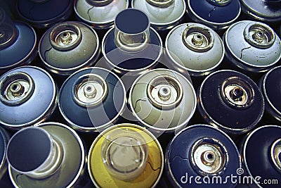 Spray paint cans, Stock Photo