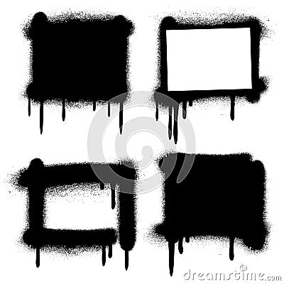 Spray paint graffiti grunge frames, banners vector Vector Illustration