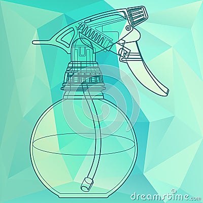 Spray trigger, atomizer, sprayer, pulverizer, air gun. Vector Illustration