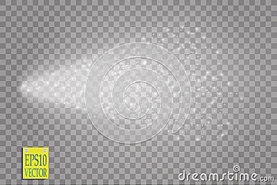 Spray vector effect on transparent background. White fog or smoke with many small particles. Vector Illustration