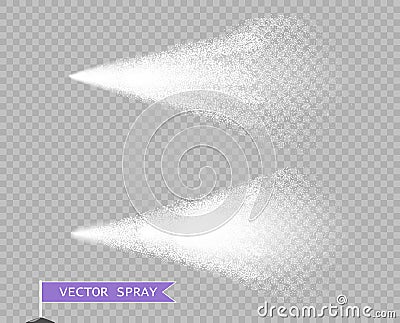 Spray water spray or atomizer. Deodorant effect or graffiti paint. Cosmetic perfume smell. Vector Illustration. Vector Illustration