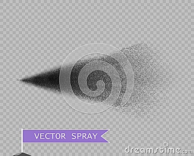 Spray water spray or atomizer silhouette. Deodorant effect or graffiti paint. Cosmetic perfume smell. Vector. Vector Illustration