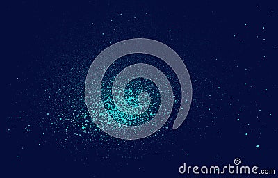 Sprayed graffiti misty space detail in blue Vector Illustration