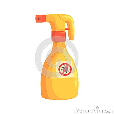 Sprayer bottle of mite or tick insecticide cartoon vector Illustration Vector Illustration