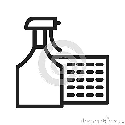 Sprayer with Cloth Vector Illustration