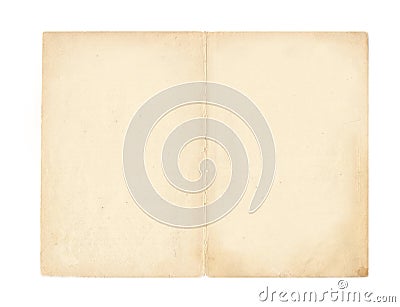 Spread of the book - an old yellowed page with ragged edges Stock Photo