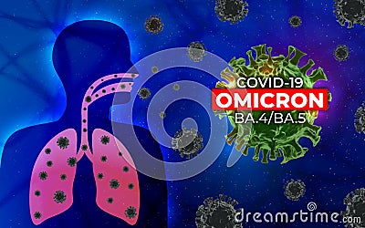 Spread of the coronavirus omicron ba.4 ba.5. Stock Photo