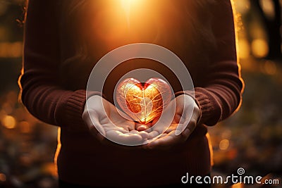 Spreading love, extending charity, and lending a helping hand on international cardiology day Stock Photo