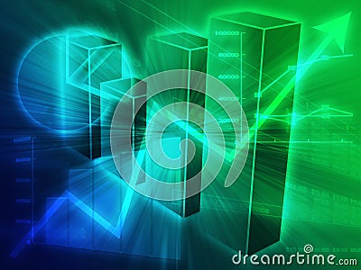 Spreadsheet business charts illustration Stock Photo