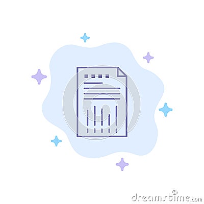 Spreadsheet, Business, Data, Financial, Graph, Paper, Report Blue Icon on Abstract Cloud Background Vector Illustration