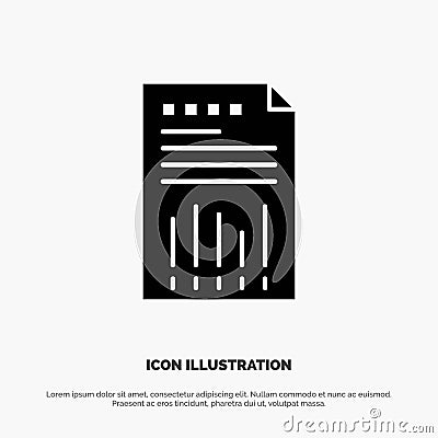 Spreadsheet, Business, Data, Financial, Graph, Paper, Report solid Glyph Icon vector Vector Illustration