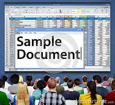 Spreadsheet Document Information Financial Startup Concept Stock Photo