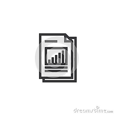 spreadsheet document paper outline icon. isolated note paper icon in thin line style for graphic and web design. Simple flat symbo Vector Illustration