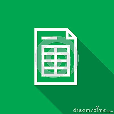 Spreadsheet document paper outline icon. thin line style for graphic and web design. Simple flat symbol vector Illustration. Vector Illustration