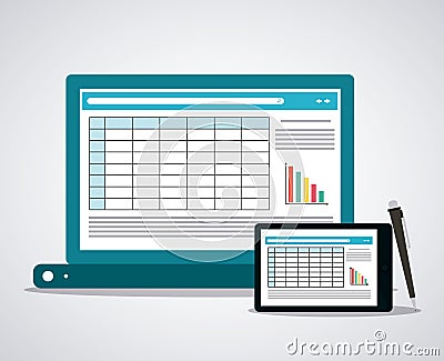 Spreadsheet icon design Vector Illustration