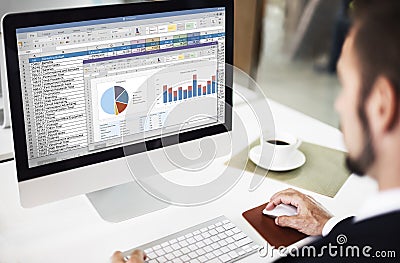 Spreadsheet Marketing Budget Report File Concept Stock Photo