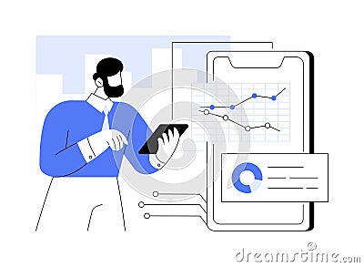 Spreadsheets app abstract concept vector illustration. Vector Illustration