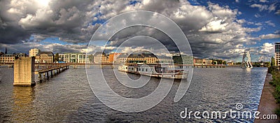 Spree river panorama berlin Stock Photo