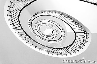 Sprial staircase forming a beautiful shell pattern Stock Photo