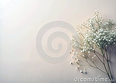 White flower sprig on light background Stock Photo