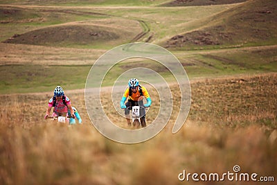 Spring adventure mountain bike competition Editorial Stock Photo