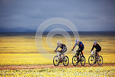 Spring adventure mountain bike competition Editorial Stock Photo