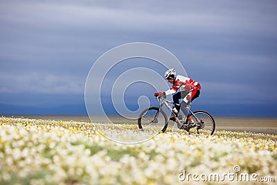 Spring adventure mountain bike competition Editorial Stock Photo