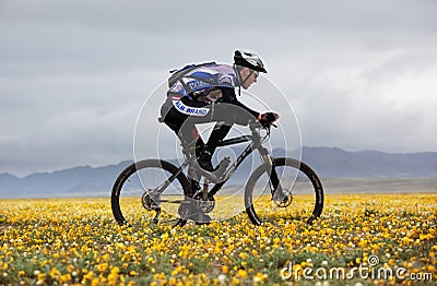 Spring adventure mountain bike competition Editorial Stock Photo