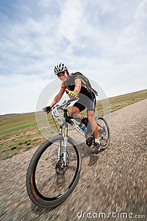 Spring adventure mountain bike competition Editorial Stock Photo