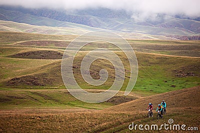 Spring adventure mountain bike competition Editorial Stock Photo