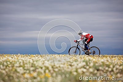 Spring adventure mountain bike competition Editorial Stock Photo