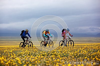 Spring adventure mountain bike competition Editorial Stock Photo