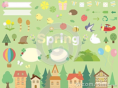 Spring set Vector Illustration