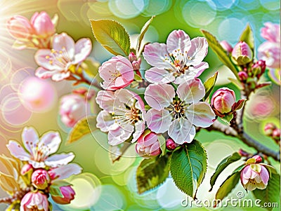 Spring Apple blossoms Stock Photo