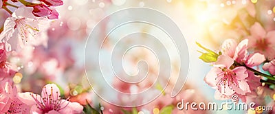 Spring background with beautiful cherry blossoms Stock Photo