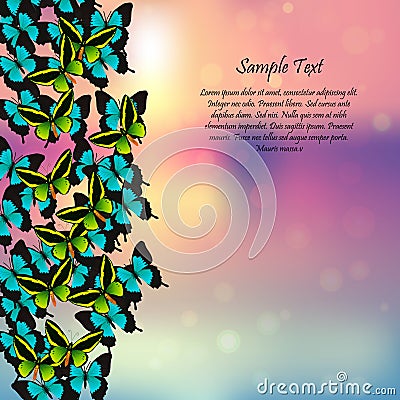 Spring background with butterflies Vector Illustration