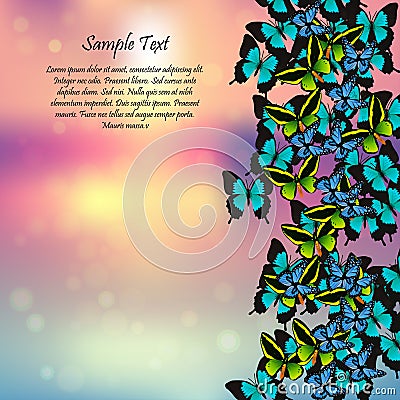 Spring background with butterflies Vector Illustration