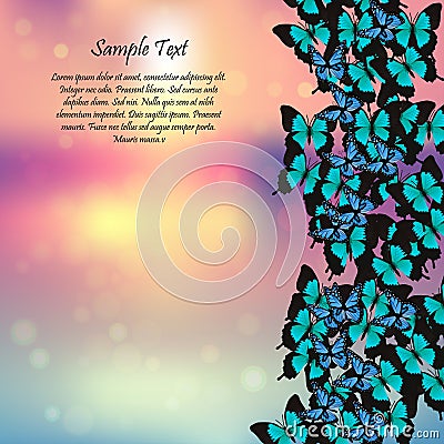 Spring background with butterflies Vector Illustration