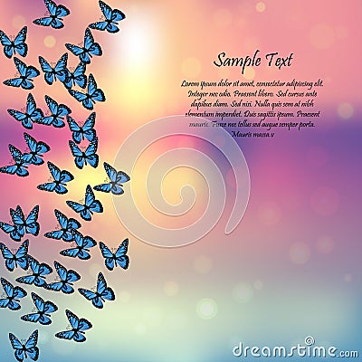 Spring background with butterflies Vector Illustration