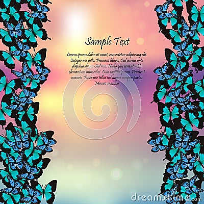 Spring background with butterflies Vector Illustration