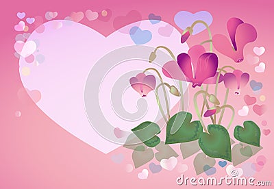 Spring background with cyclamens Stock Photo